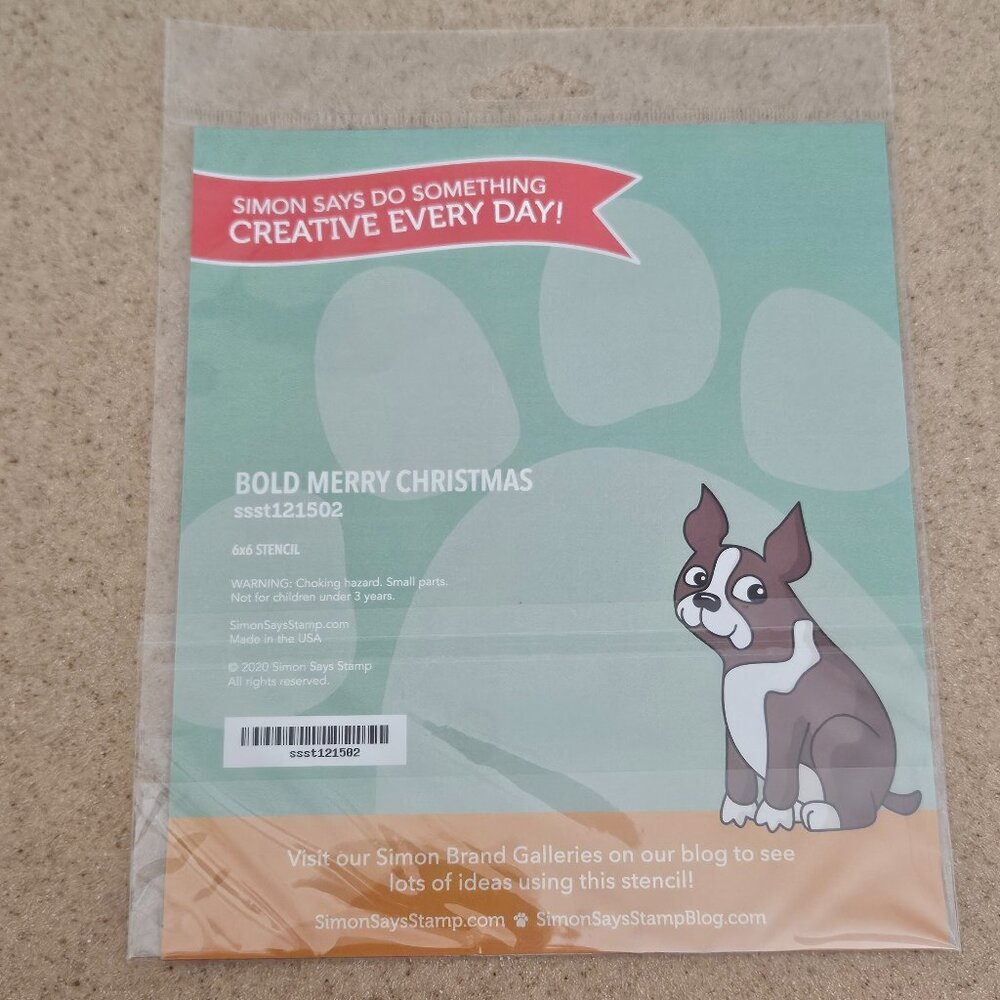 RARE SIMON SAYS BOLD MERRY CHRISTMAS STENCIL INK PAINT SCRAPBOOK CRAFTS